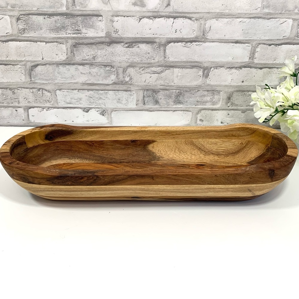Threshold 67.6oz Sheesham Wood Rustic Serving Bowl / Tray - NWT